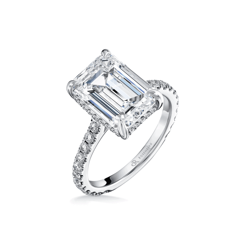 5 Carat G VS2 Emerald Cut Diamond Ring
