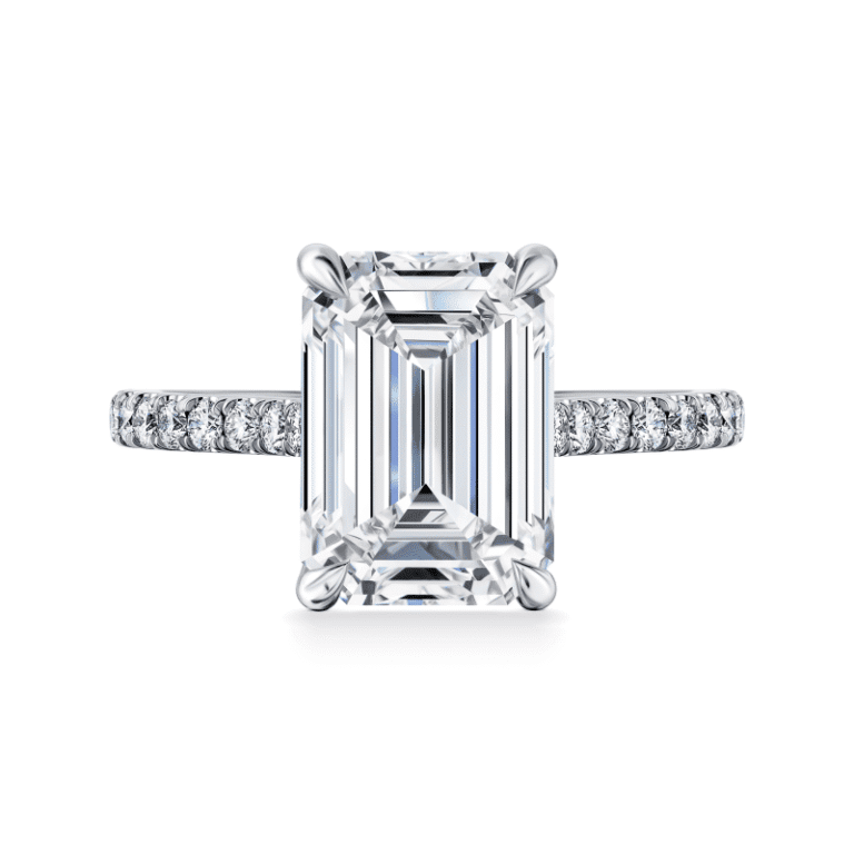 5 Carat G VS2 Emerald Cut Diamond Ring