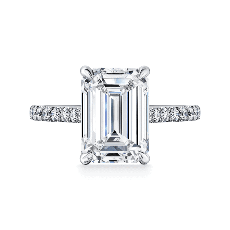 5 Carat G VS2 Emerald Cut Diamond Ring