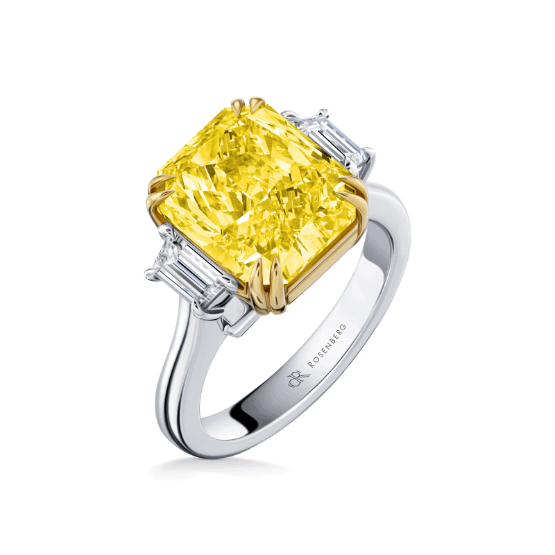 6 Carat Fancy Light Yellow SI1 Radiant Cut Diamond Ring