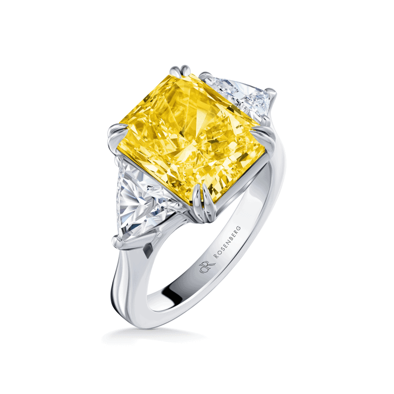 6 Carat Fancy Light Yellow VS2 Radiant Cut Diamond Ring