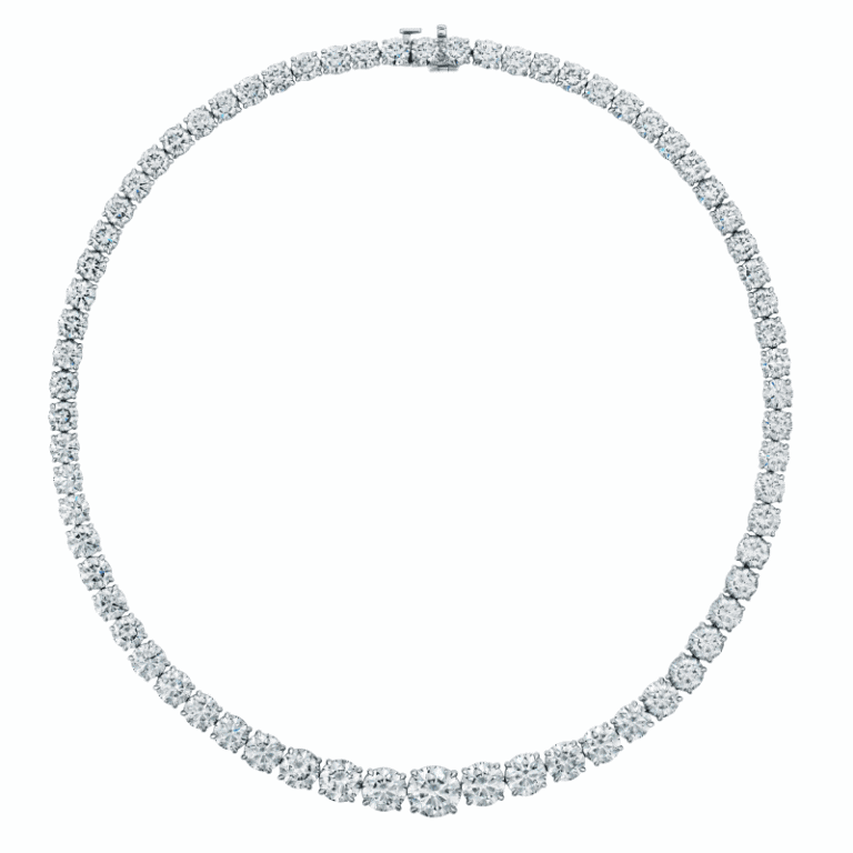 51 Carat D-F Flawless-VS2 Round Brilliant Cut Diamond Riviera Necklace