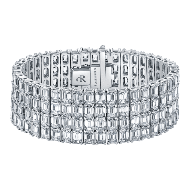 51 Carat D-F Flawless-VS2 Emerald Cut Diamond Bracelet