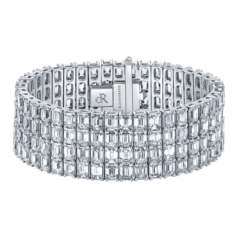 51 Carat D-F Flawless-VS2 Emerald Cut Diamond Bracelet
