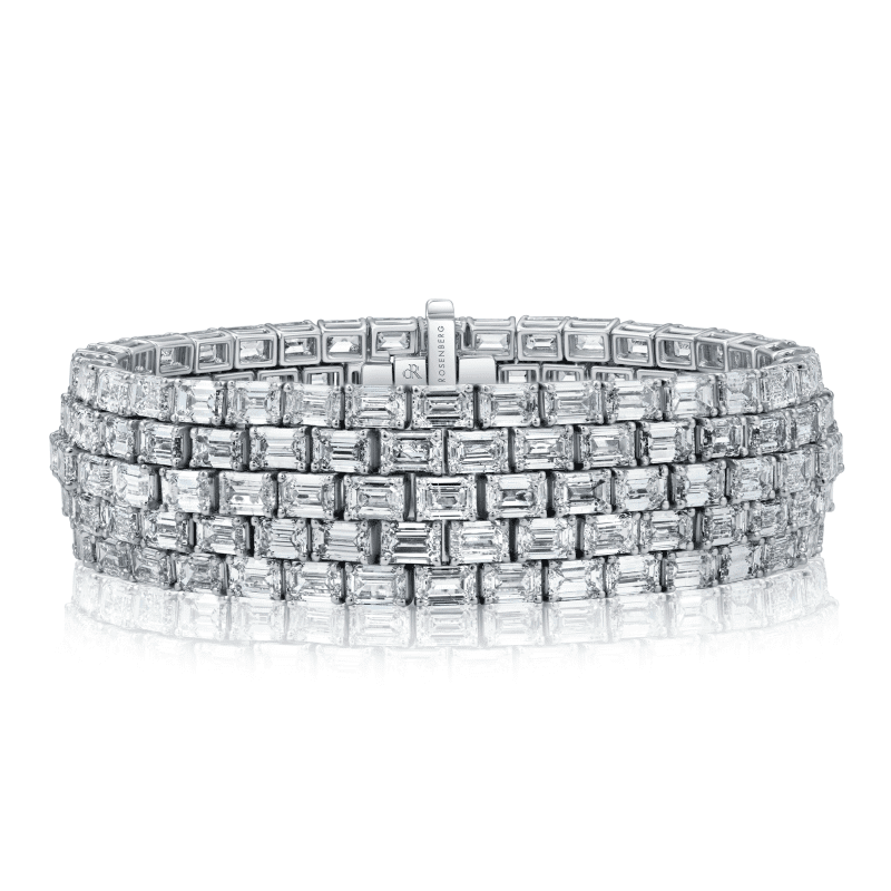 54 Carat D-F Flawless-VS2 Emerald Cut Diamond Bracelet