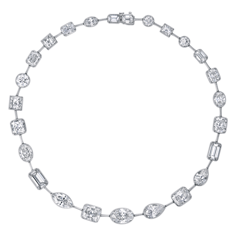 60 Carat D-F-VS2 Mix Shape Diamond Necklace