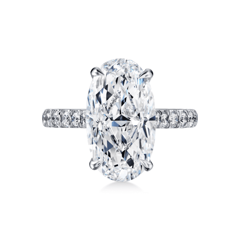 6 Carat D VS2 Oval Cut Diamond Ring