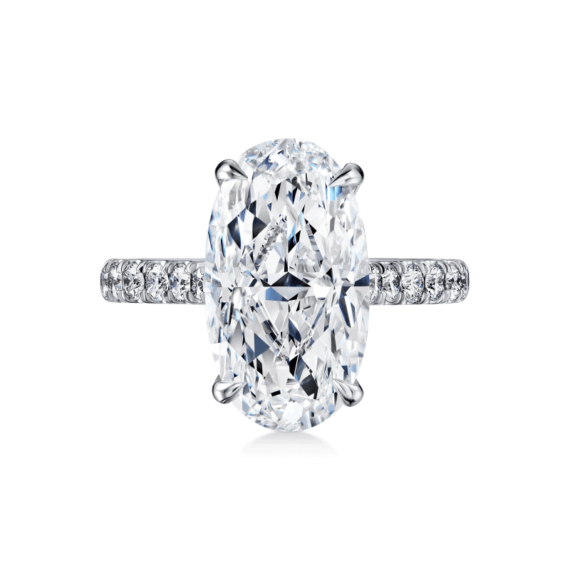 6 Carat D VS2 Oval Cut Diamond Ring