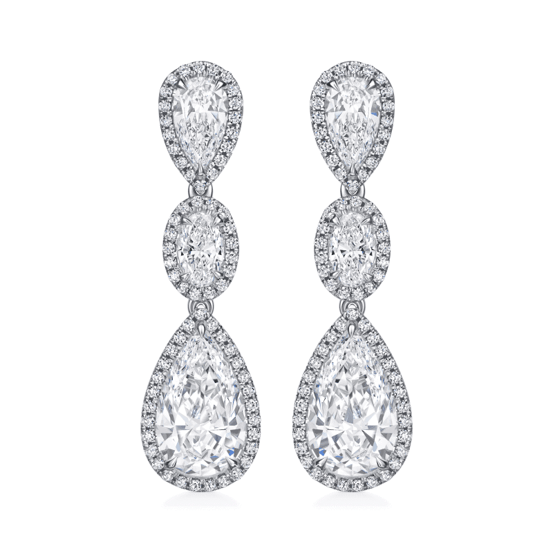 6 Carat F VS1 Oval Cut Diamond Earrings
