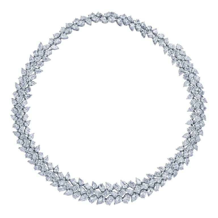 68 Carat D-F VS1-SI2 Pear Shape Diamond Necklace