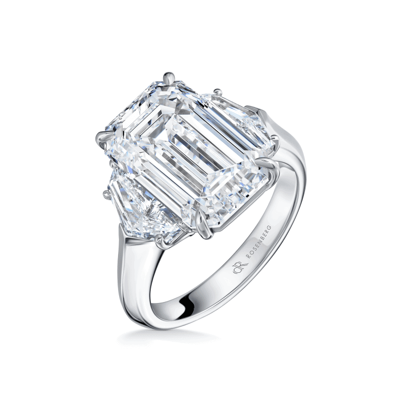 7 Carat D VS2 Emerald Cut Diamond Ring
