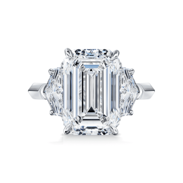 7 Carat D VS2 Emerald Cut Diamond Ring
