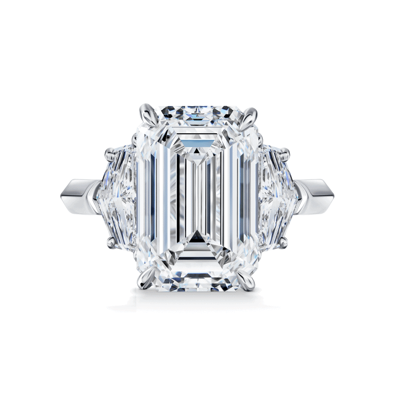 7 Carat D VS2 Emerald Cut Diamond Ring