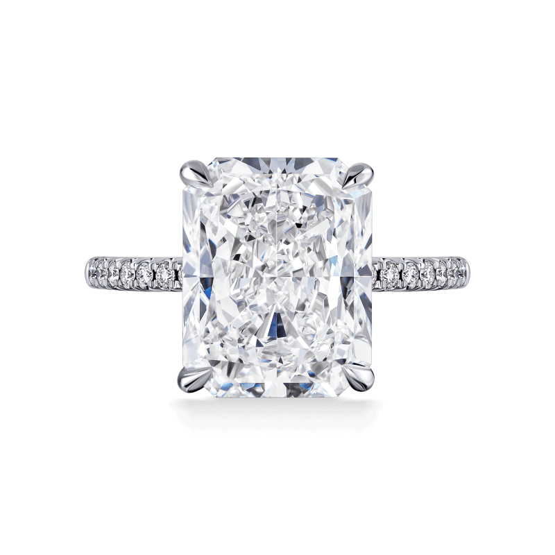 7 Carat H VS1 Radiant Cut Diamond Ring