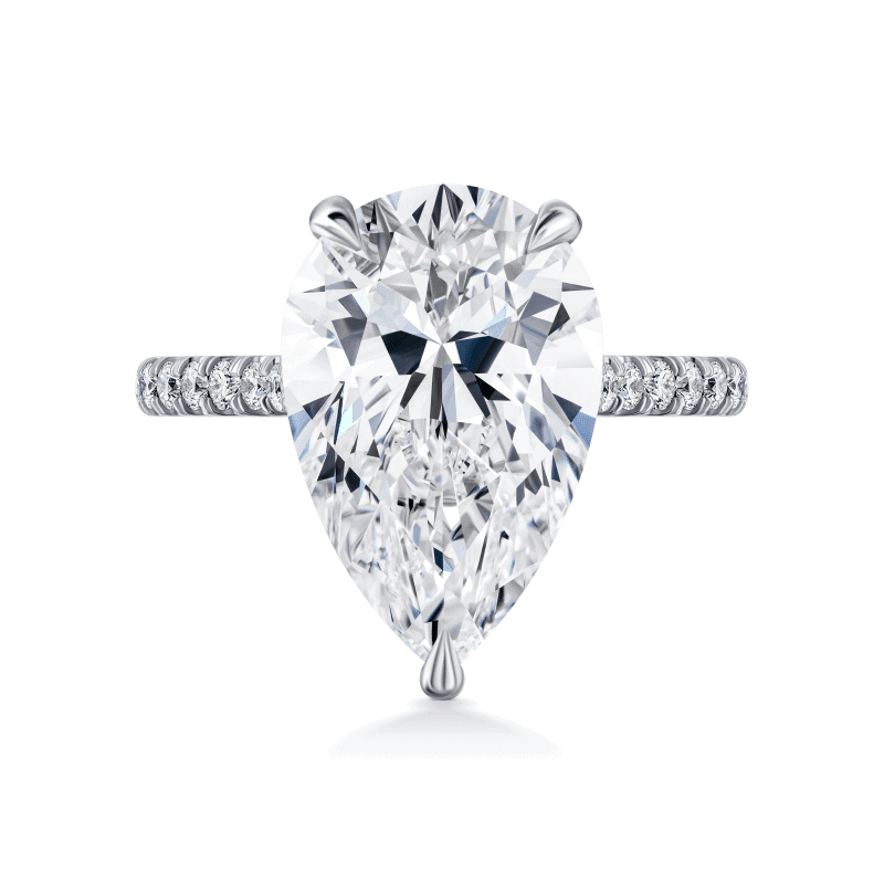 7 Carat G VS2 Pear Shape Diamond Ring