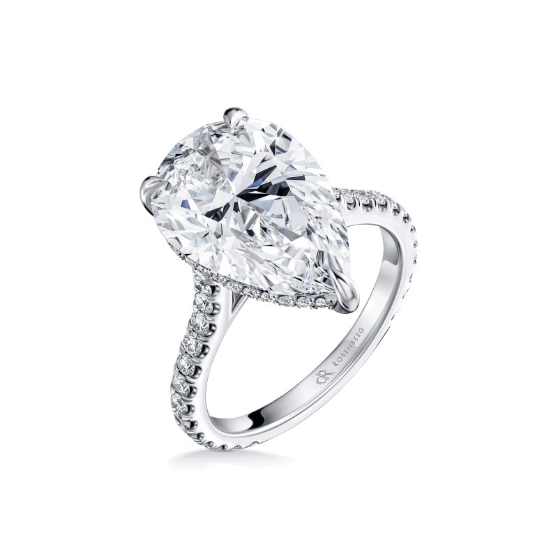 7 Carat G VS2 Pear Shape Diamond Ring