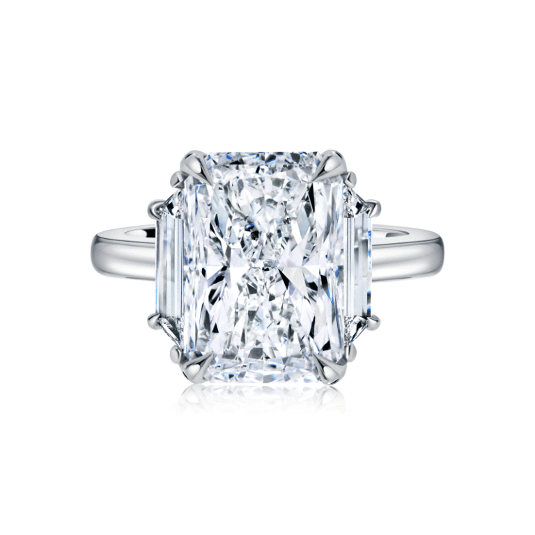 7 Carat E VS1 Radiant Cut Diamond Ring
