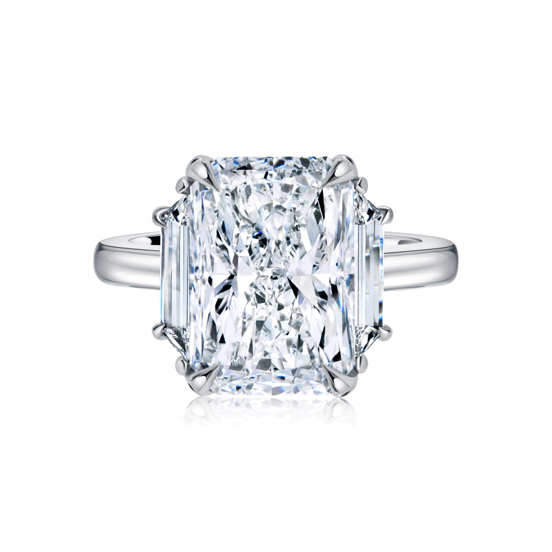 7 Carat E VS1 Radiant Cut Diamond Ring
