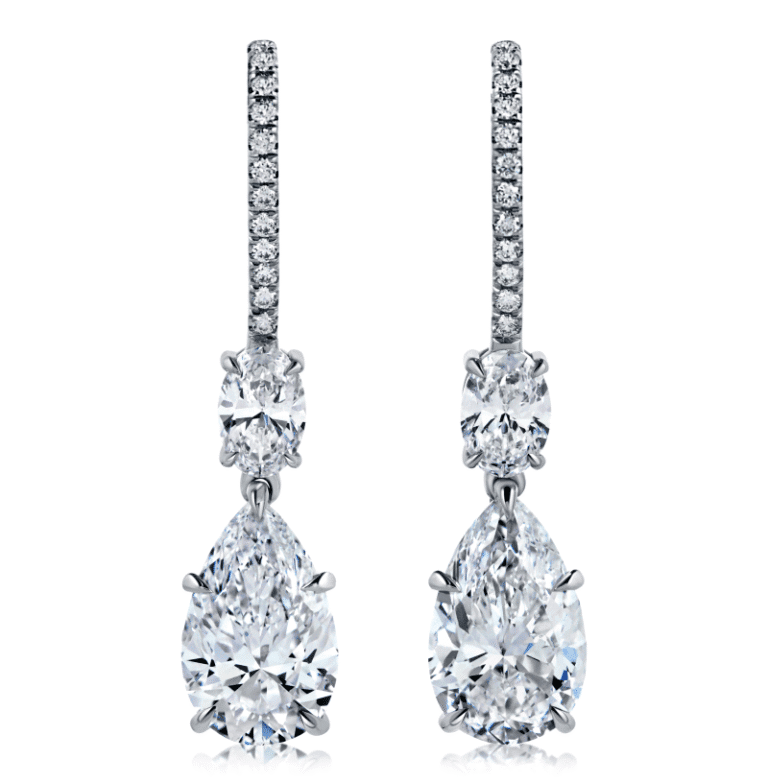 7 Carat D VVS1-VS2 Pear Shape Diamond Earrings