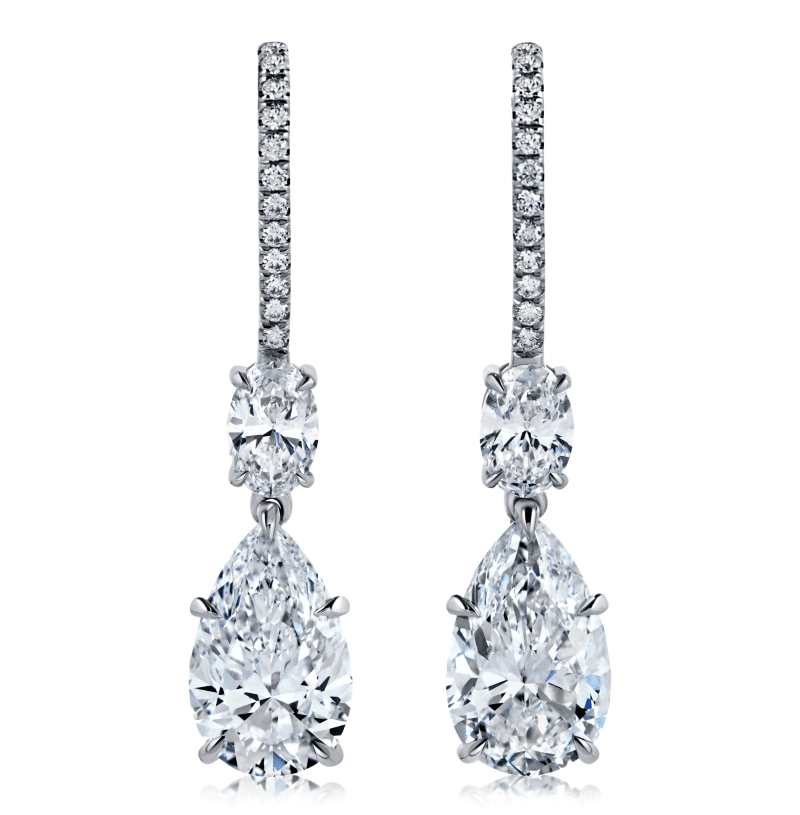 7 Carat D VVS1-VS2 Pear Shape Diamond Earrings
