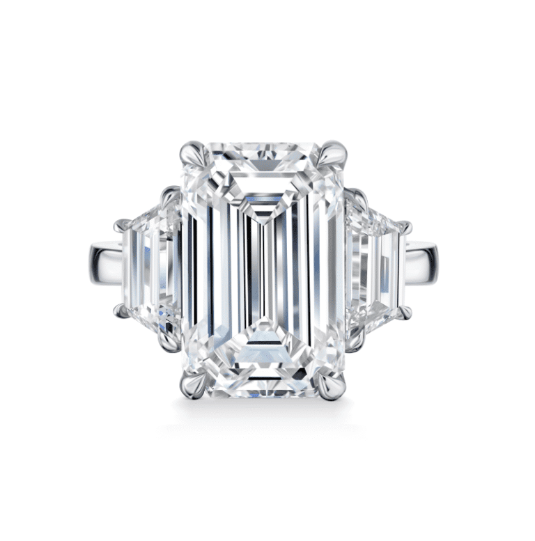 7 Carat H VS1 Emerald Cut Diamond Ring