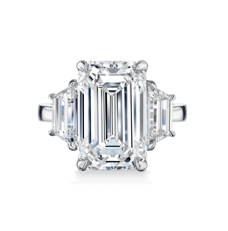 7 Carat H VS1 Emerald Cut Diamond Ring