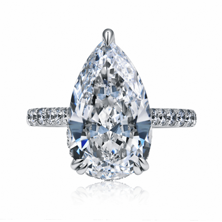 7 Carat D VS1 Pear Shape Diamond Ring