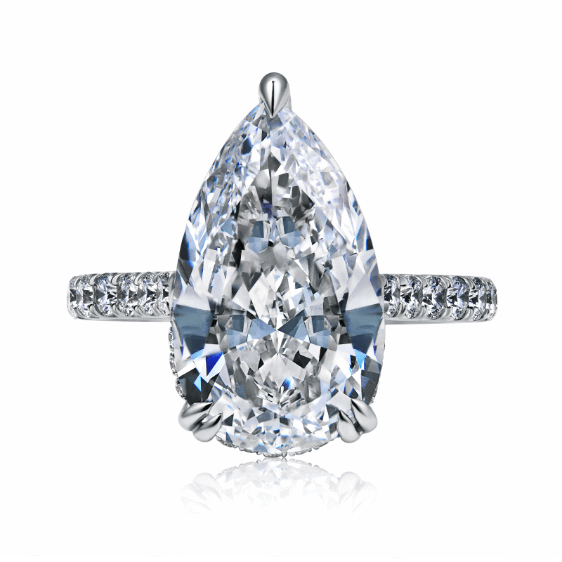 7 Carat D VS1 Pear Shape Diamond Ring
