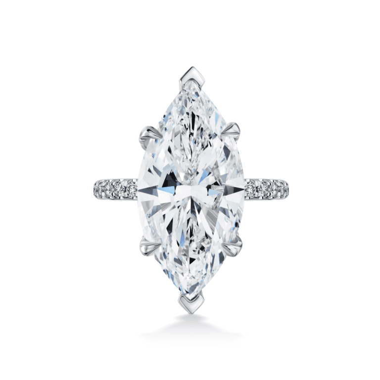 8 Carat H VS2 Marquise Shape Diamond Ring