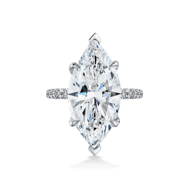 8 Carat H VS2 Marquise Shape Diamond Ring