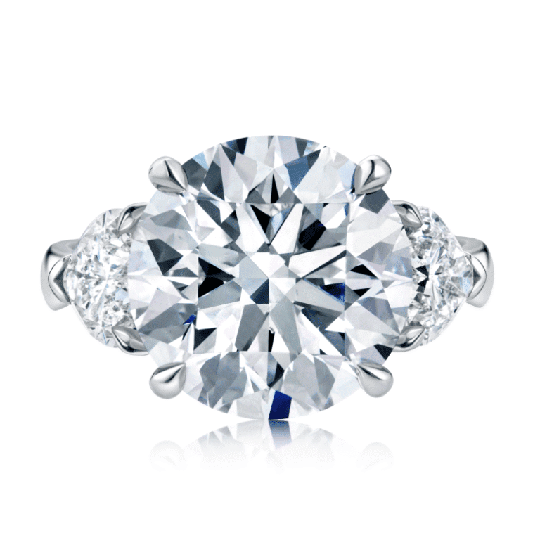 8 Carat E VS1 Round Cut Diamond Ring