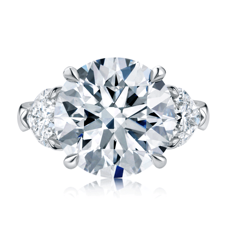 8 Carat E VS1 Round Cut Diamond Ring