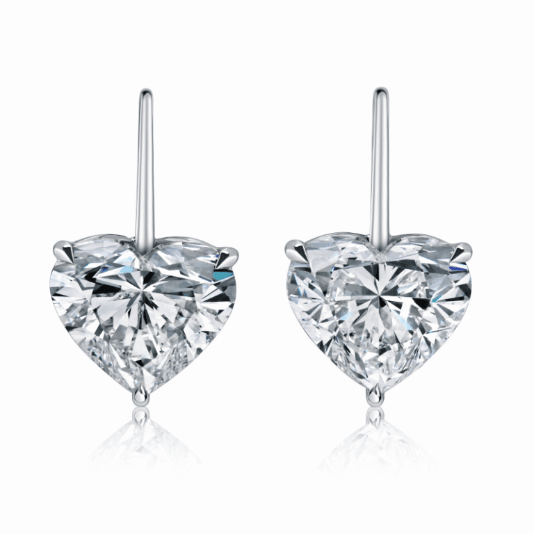 8 Carat Shaped VS2 Heart Shape Diamond Drop Earrings