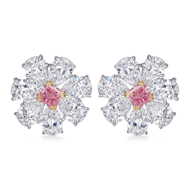8 Carat Fancy Purple Pink Pear Shape Diamond Earrings