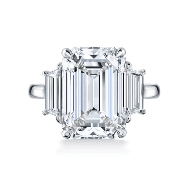 8 Carat I VS1 Emerald Cut Diamond Ring