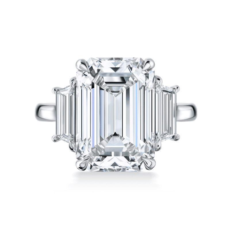 8 Carat I VS1 Emerald Cut Diamond Ring
