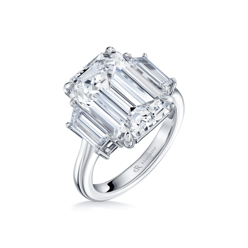 8 Carat I VS1 Emerald Cut Diamond Ring