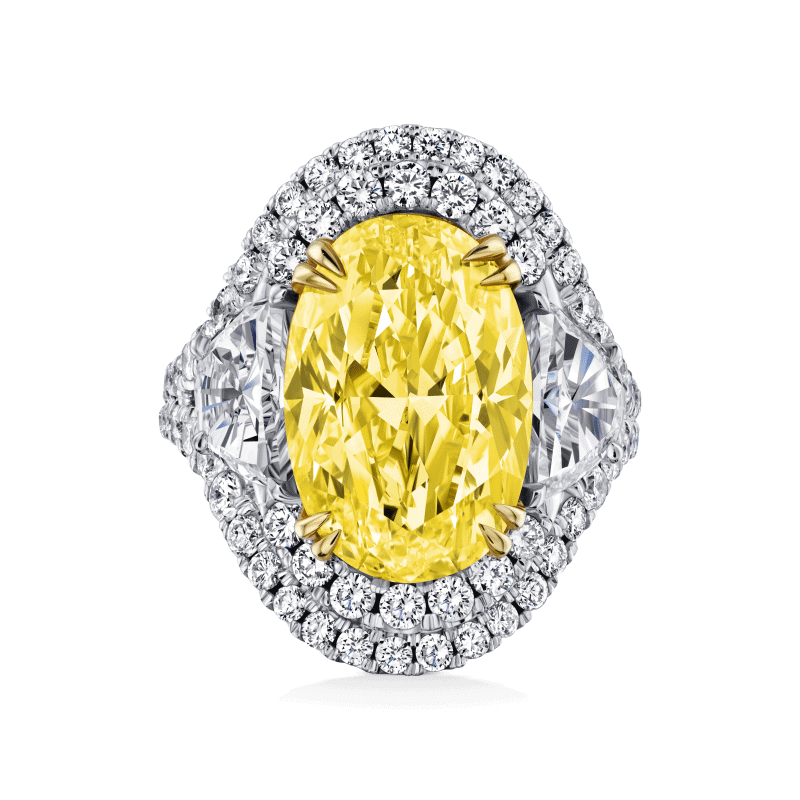 9ct Light Yellow SI1 Oval Cut Diamond Ring