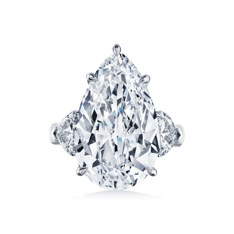 8ct D Flawless Pear Shape Diamond Ring