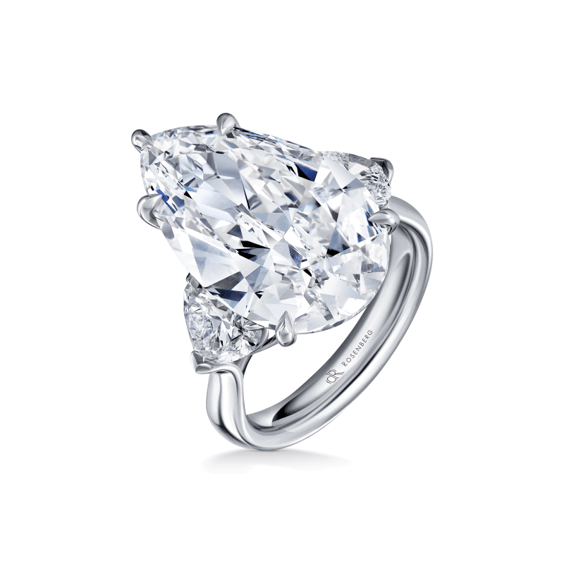 8ct D Flawless Pear Shape Diamond Ring