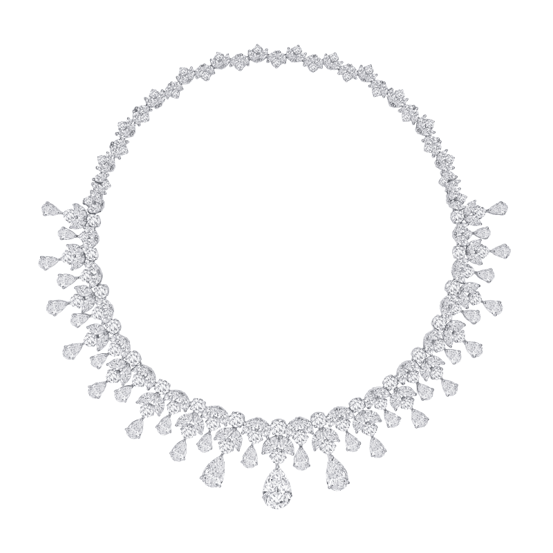 96 Carat D – F VS1 Round Brilliant Cut Diamond Necklace