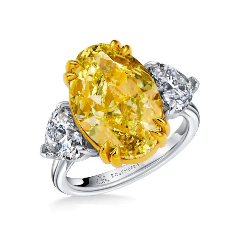 10 Carat Fancy Yellow VS2 Oval Cut Diamond Ring