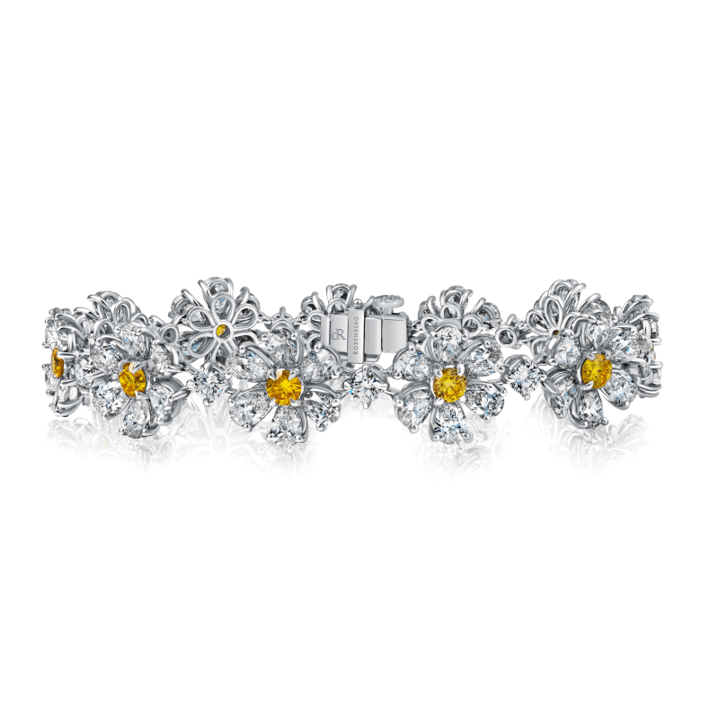 15 Carat Fancy Yellow & White Diamond Bracelet
