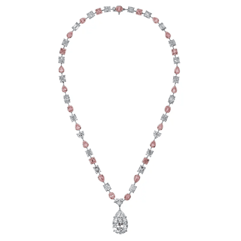 15 Carat D Flawless Pear Shape Diamond Necklace