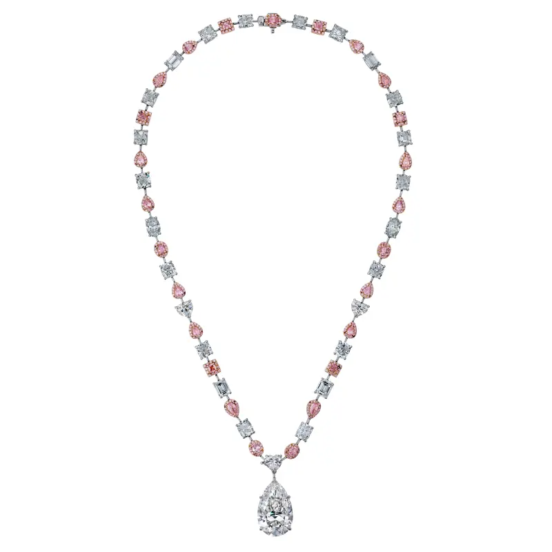 15 Carat D Flawless Pear Shape Diamond Necklace