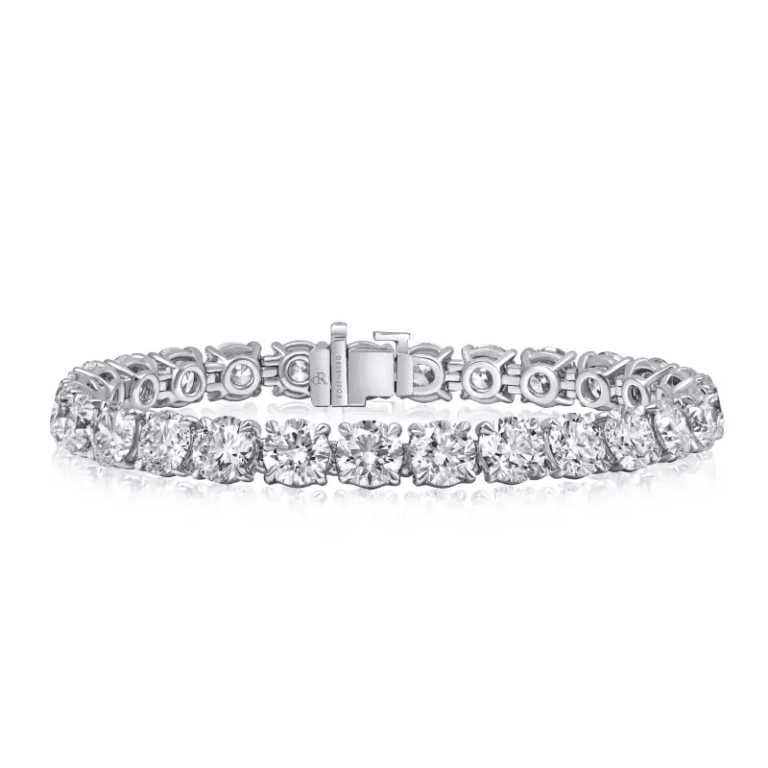 25 Carat D-F Flawless-VS2 Round Cut Diamond Tennis Bracelet