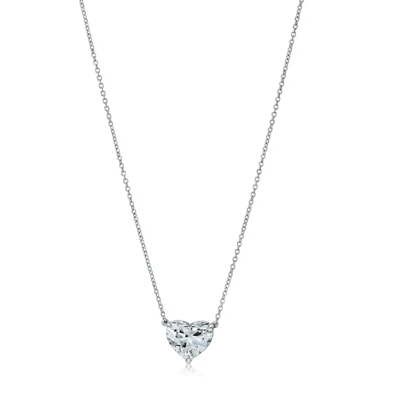 4 Carat E VS2 Heart Shape Diamond Pendant Necklace