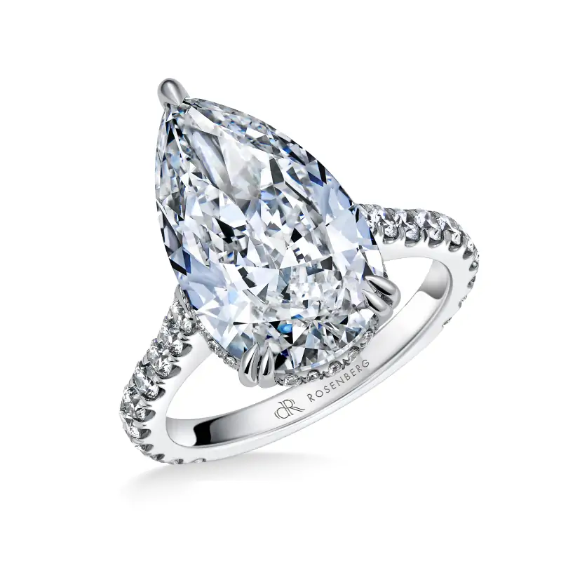 7 Carat D VS1 Pear Shape Diamond Ring