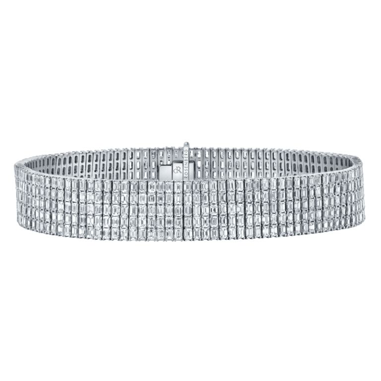 84 Carat D – F VS1 Choker Emerald Cut Diamond Necklace