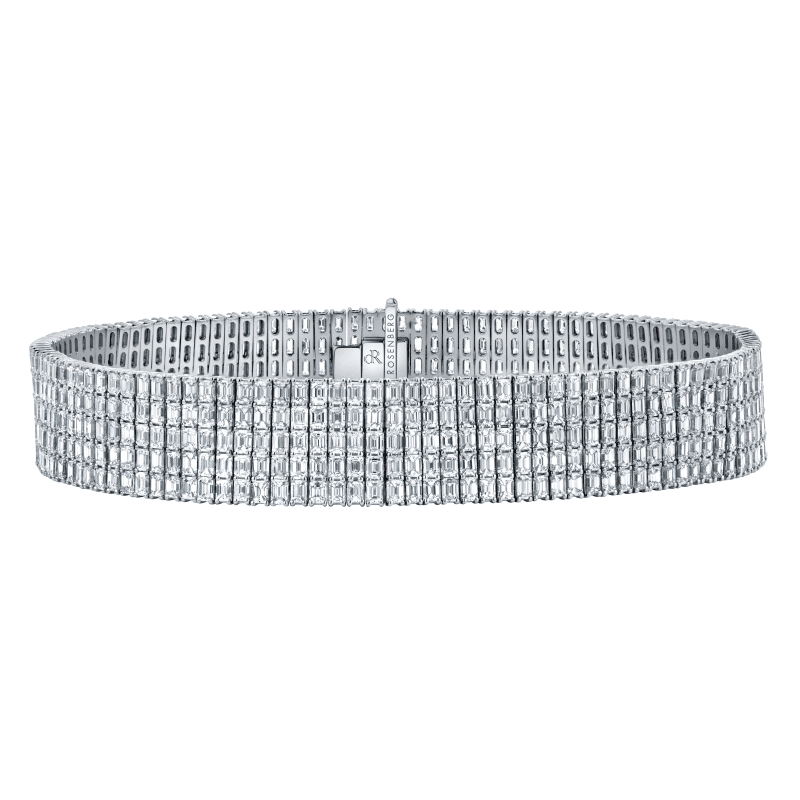 84 Carat D – F VS1 Choker Emerald Cut Diamond Necklace
